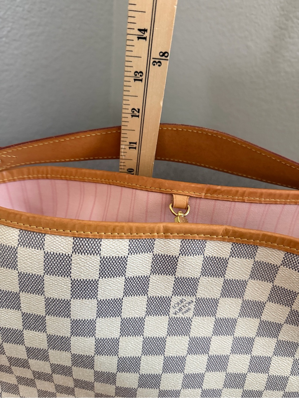 Louis Vuitton Damier Azur Shoulder Hobo with Pink Interior - Picture 10 of 11